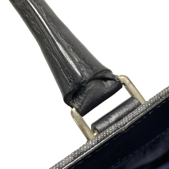 Auth DIOR/ChristianDior Flight Navy Gray Orange Denim Leather Tote Bag - Picture 9 of 16